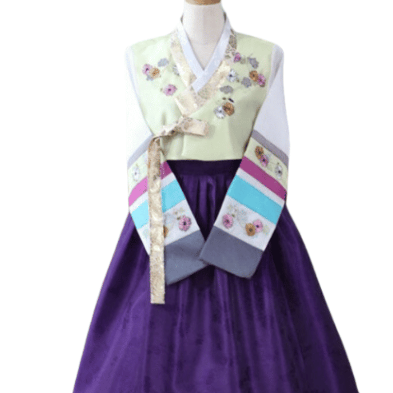 Hanbok Rose et Vert Clair