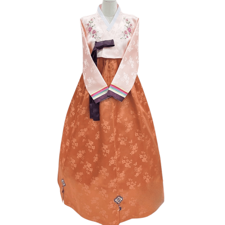 Hanbok Marron Foncé Rose