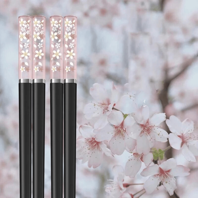Baguette Sakura Transparent Noir Rose