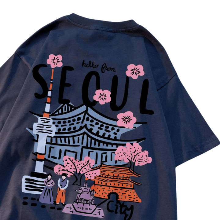 T-Shirt Couleur Séoul Bleu Foncé 