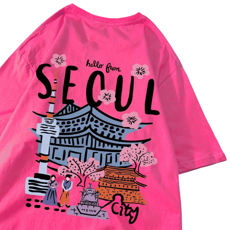 T-Shirt Couleur Séoul Fuschia 