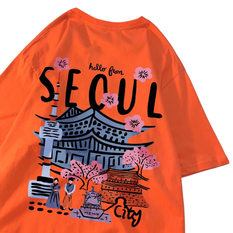 T-Shirt Couleur Séoul Orange 