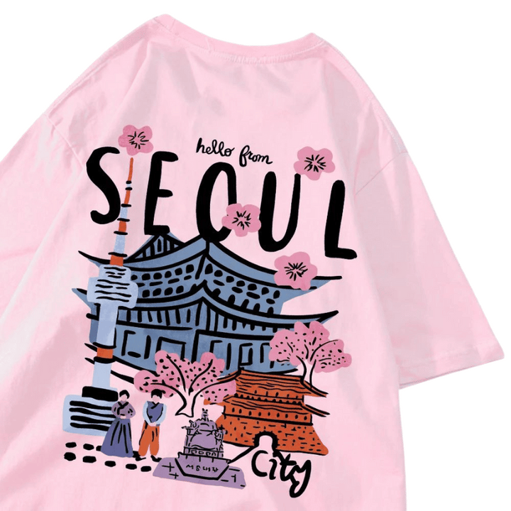 T-Shirt Couleur Séoul Rose