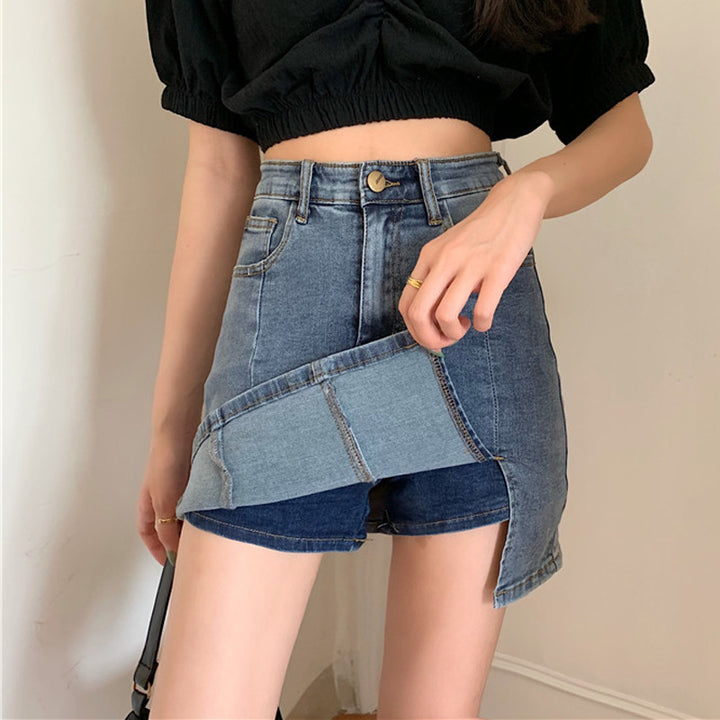 jupe en jean taille haute