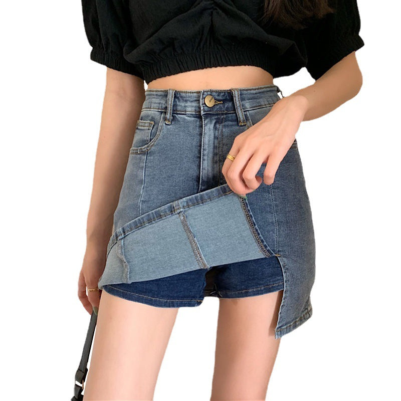 jupe en jean taille haute
