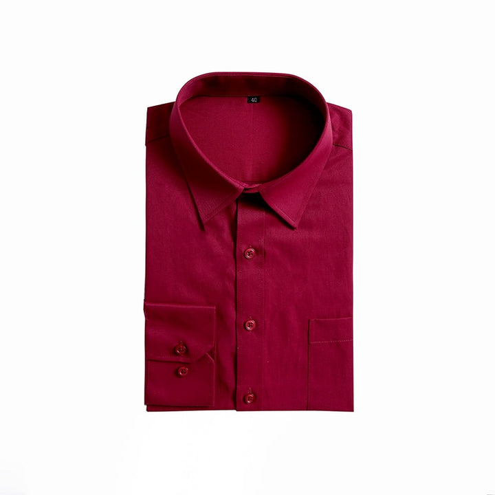 Chemise Personnalisée Coréen Manches Longues Rouge Grenade