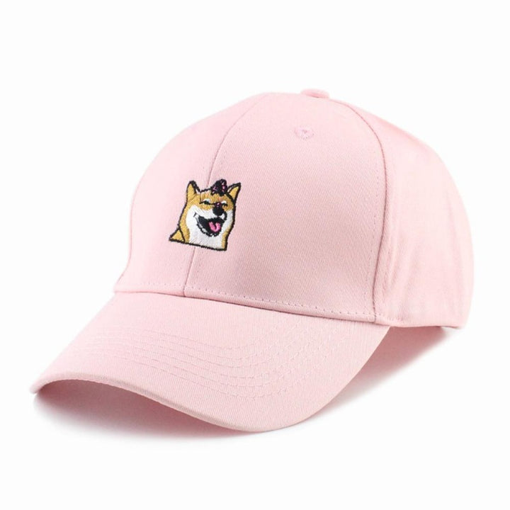 Casquette Chien Shiba Rose 