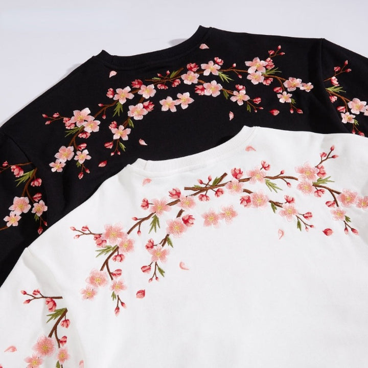 Pull Brodé Fleurs Sakura