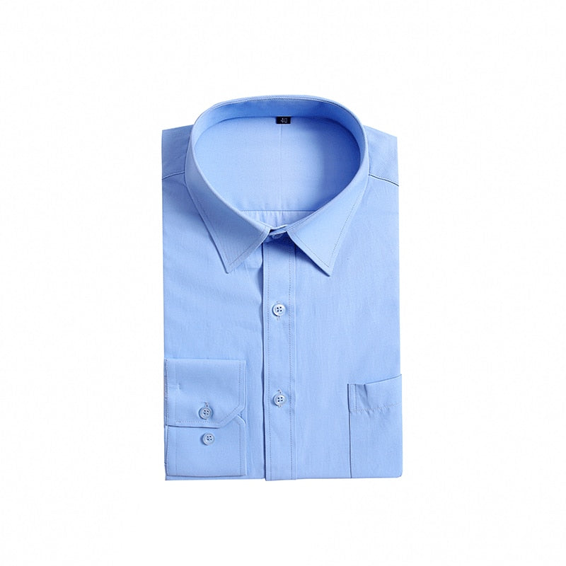 Chemise Personnalisée Coréen Manches Longues Bleu Ciel