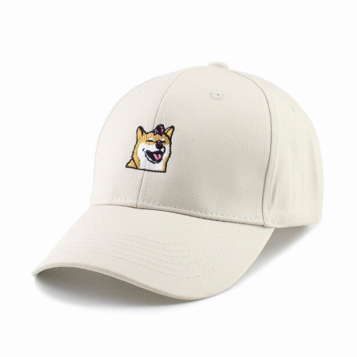 Casquette Chien Shiba Beige