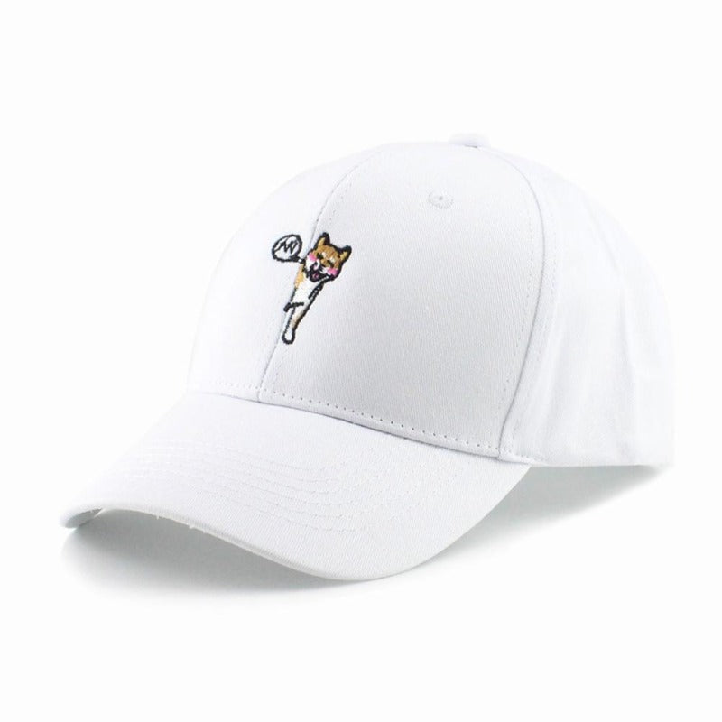 Casquette Chien Shiba Blanc