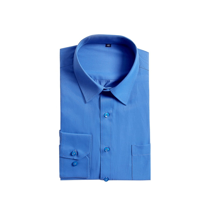 Chemise Personnalisée Coréen Manches Longues Bleu Roi