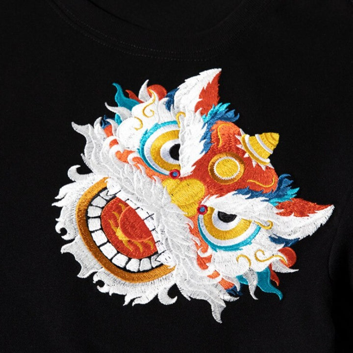 T Shirt Tête Dragon Brodé