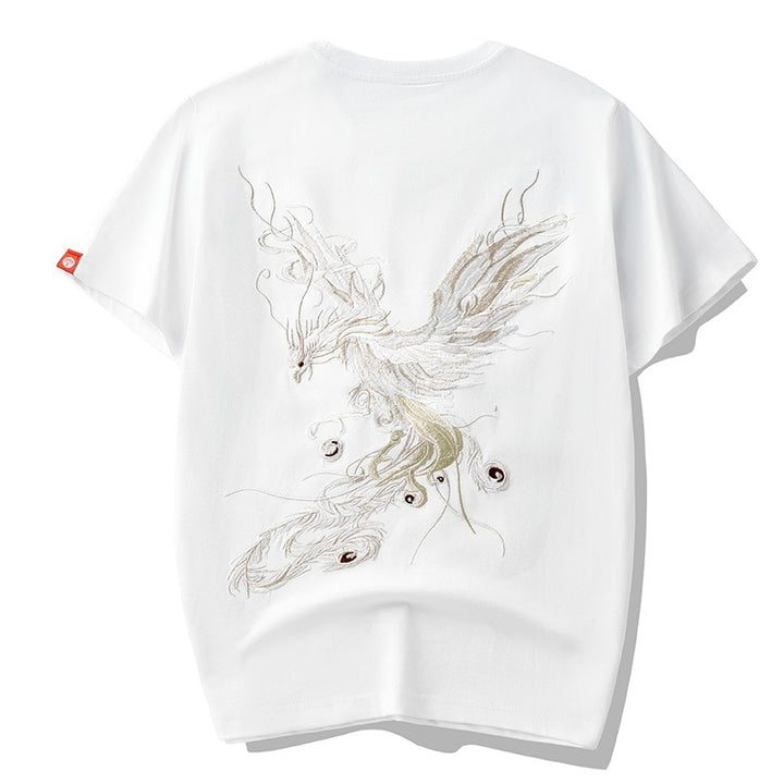 Tee Shirt Brodé Phoenix Blanc