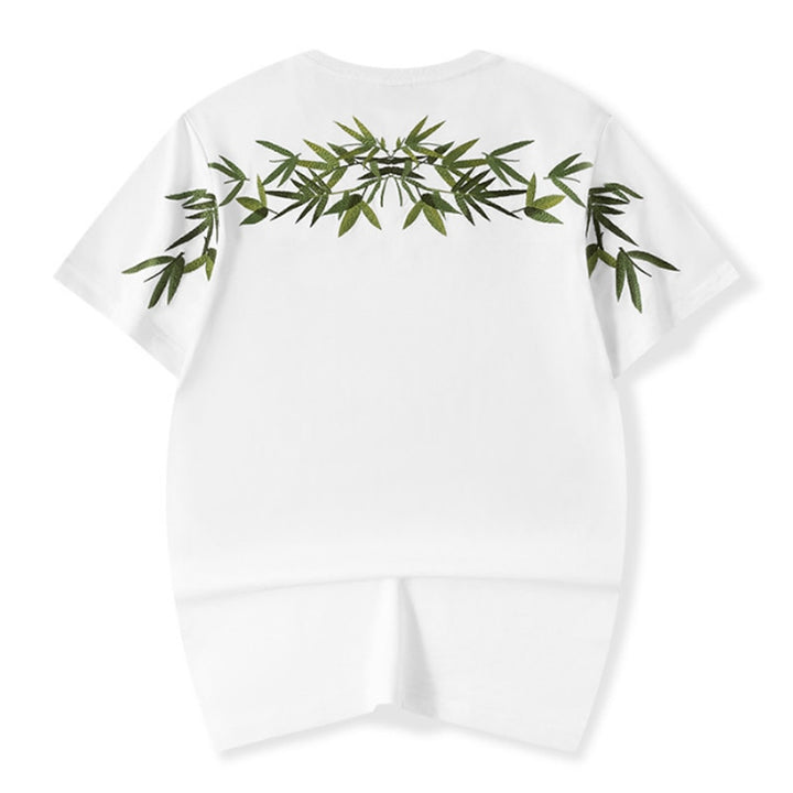 T Shirt Blanc  Bambou Brodé