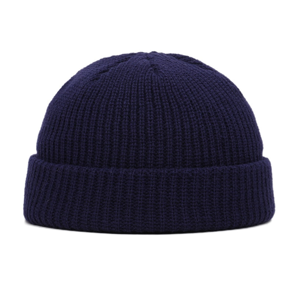 Bonnet Docker Laine Homme Marine