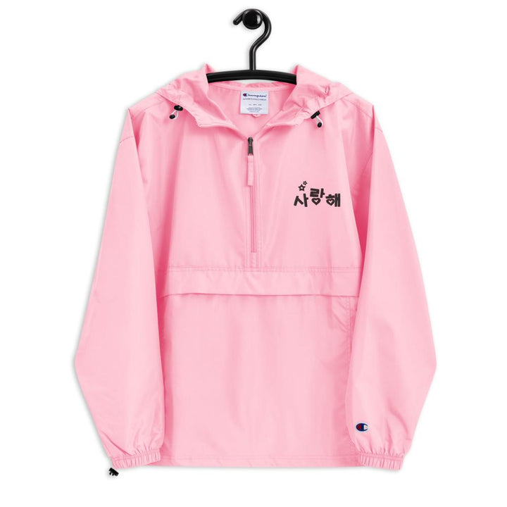 Veste Rose Coupe Vent Je t'Aime en Coréen