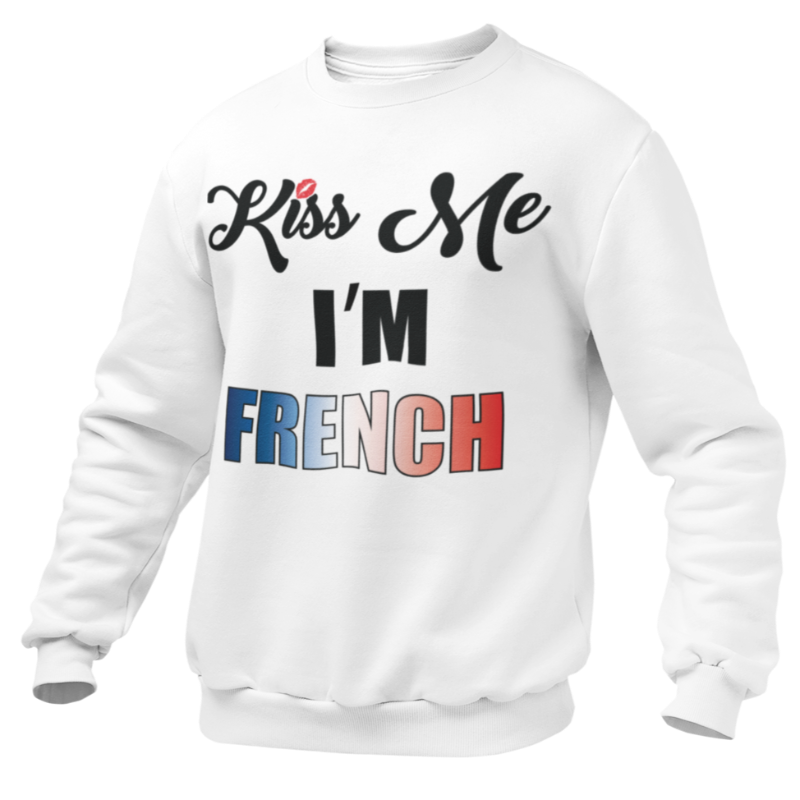 Pull Blanc "Kiss Me I'M French"