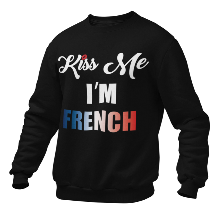 Pull Noir "Kiss Me I'M French"