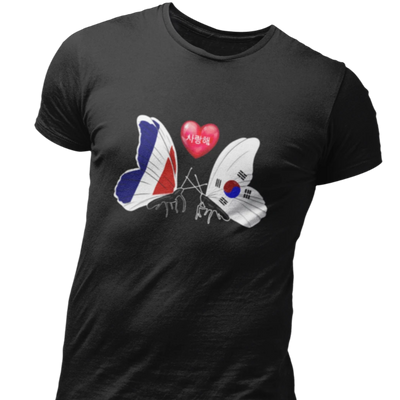 T Shirt Noir  Coréen Papillon