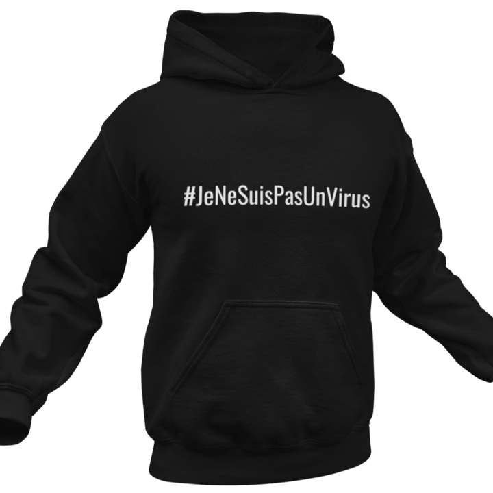 Sweat Humoristique #JeNeSuisPasUnVirus Noir | France Corée du Sud