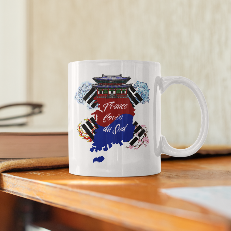 France Corée du Sud Mug Blanc 