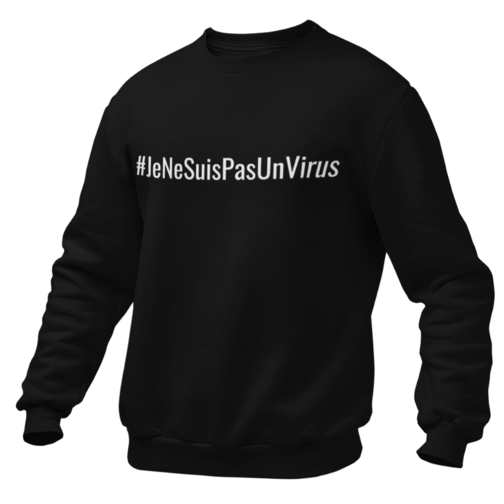 Pull Noir Humoristique #JeNeSuisPasUnVirus