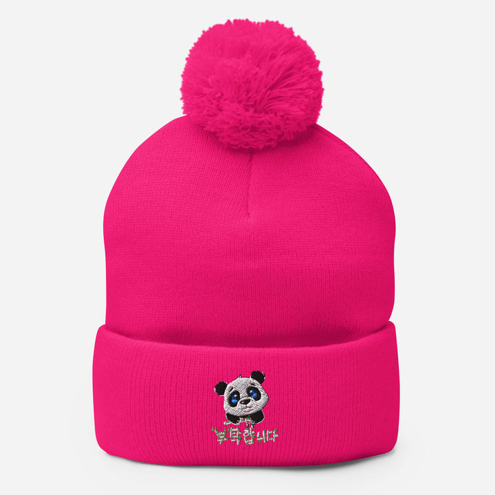 Bonnet à Pompon Panda Rose Fluo