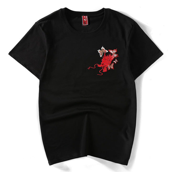 T Shirt Noir Tête de Dragon