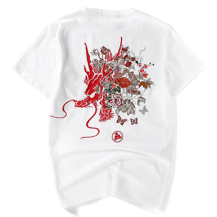 T Shirt Blanc Tête de Dragon