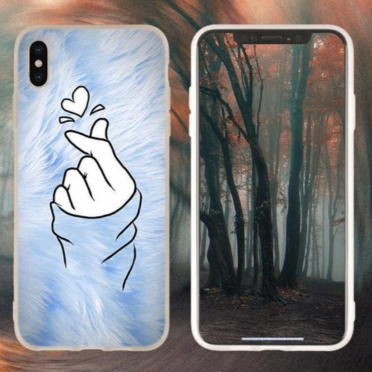 Coque I Phone Finger Heart