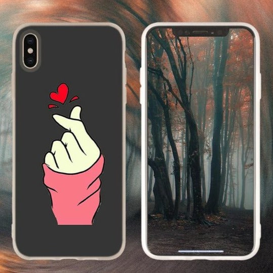 Coque I Phone Finger Heart