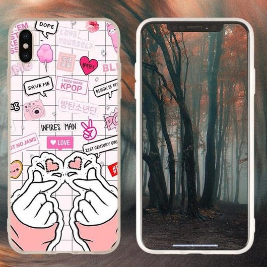 Coque I Phone Finger Heart