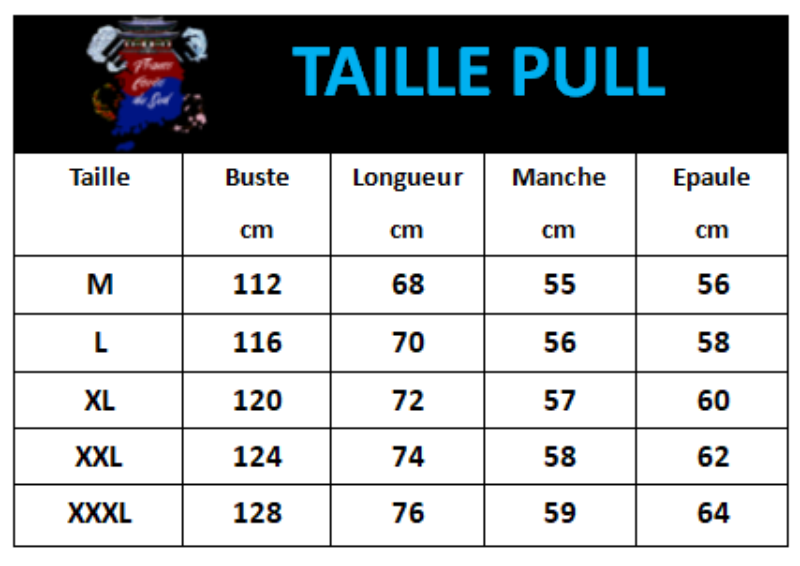 Tableau Tailles Sweat Femme Brodé