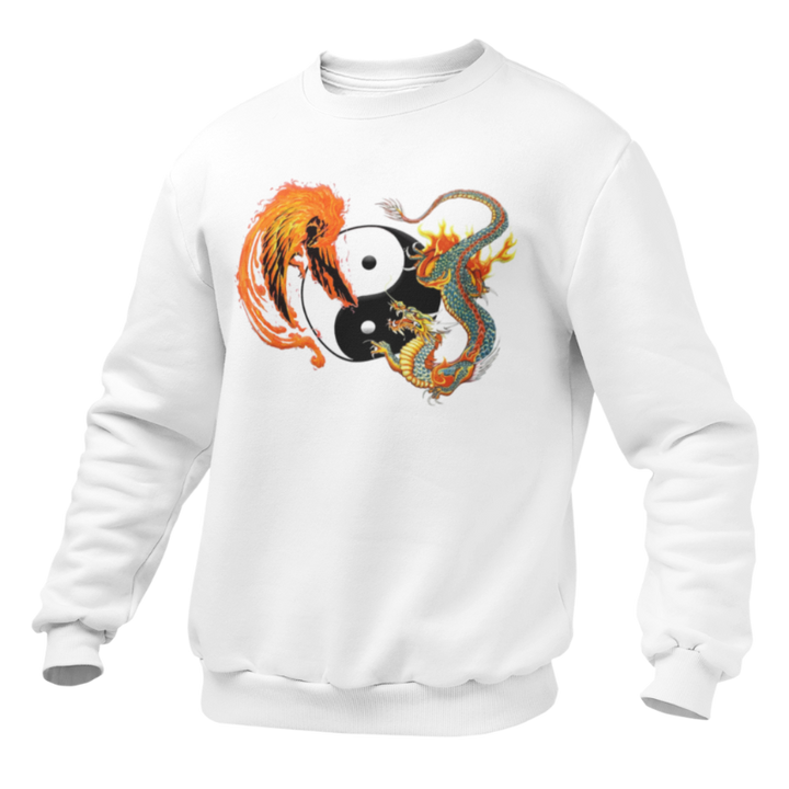 Pull Blanc Yin et Yang