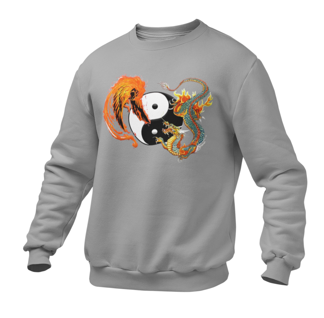 Pull Gris Yin et Yang