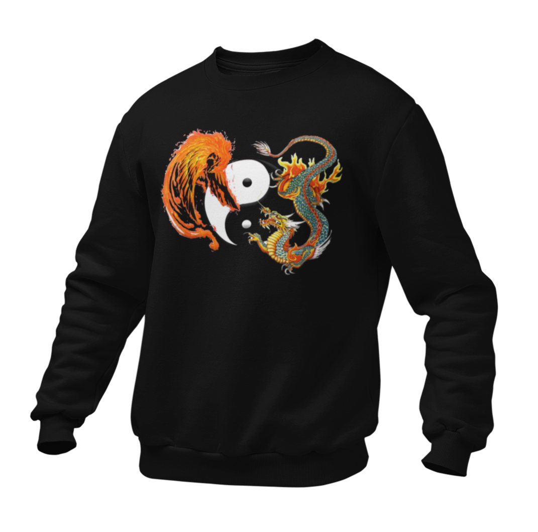 Pull Noir Yin et Yang