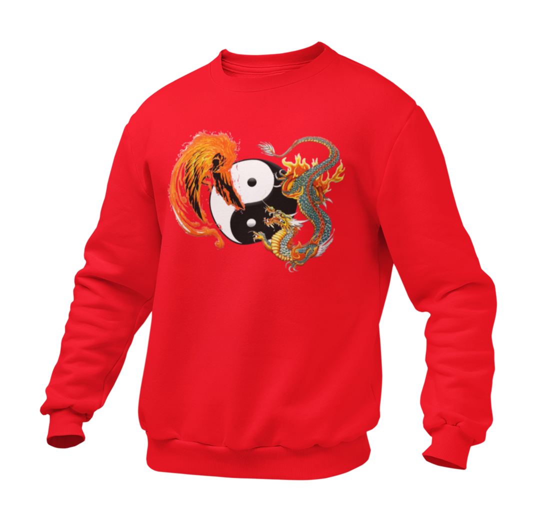 Pull Rouge Yin et Yang