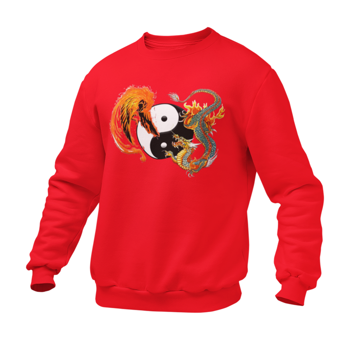 Pull Rouge Yin et Yang