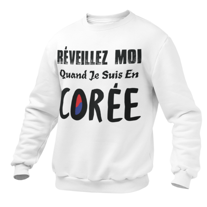 Pull Blanc Réveillez moi en Corée