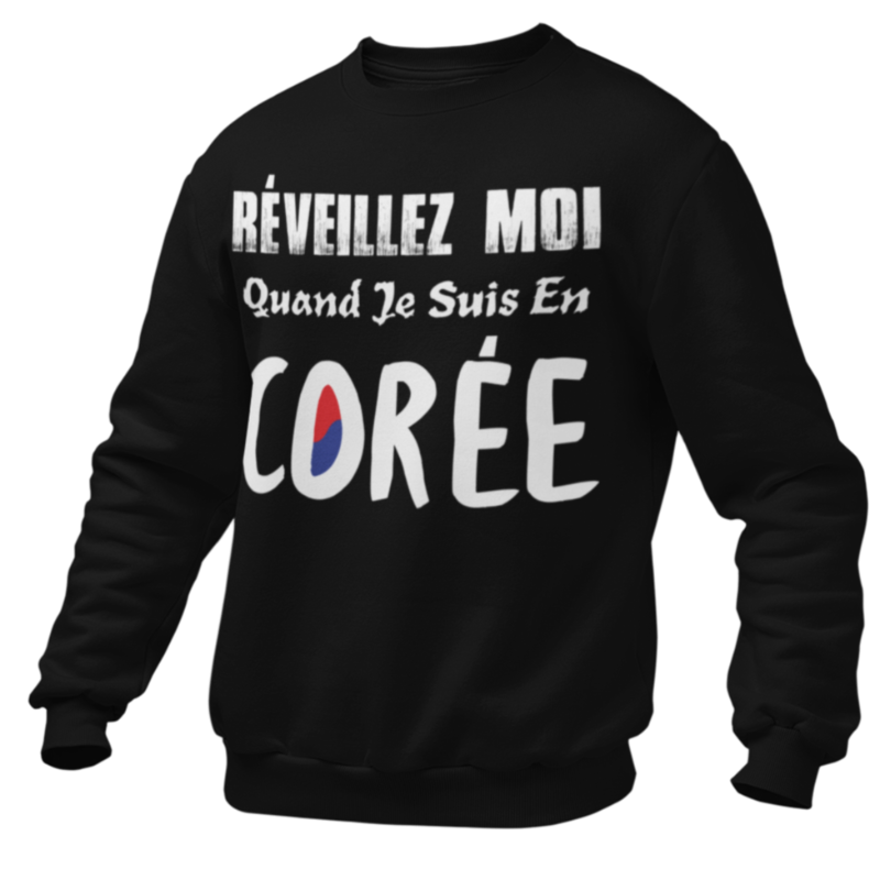 Pull Noir Réveillez moi en Corée