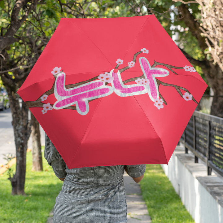 Parapluie Rouge Fleur Cerisier Coréen