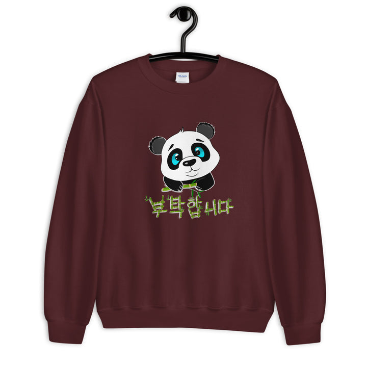 Pull Panda Print Bordeau