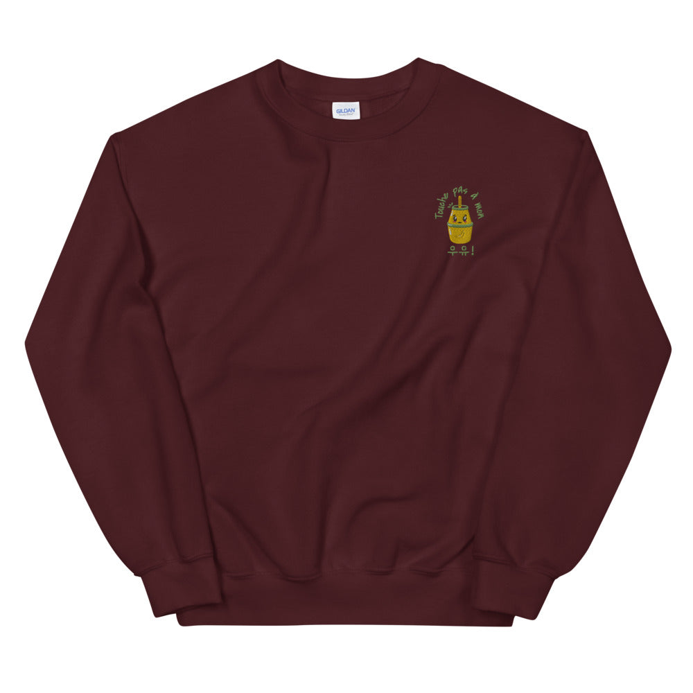 Pull Bordeaux Lait Coréen Brodé