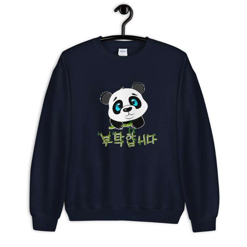 Pull Panda Print Bleu Marine