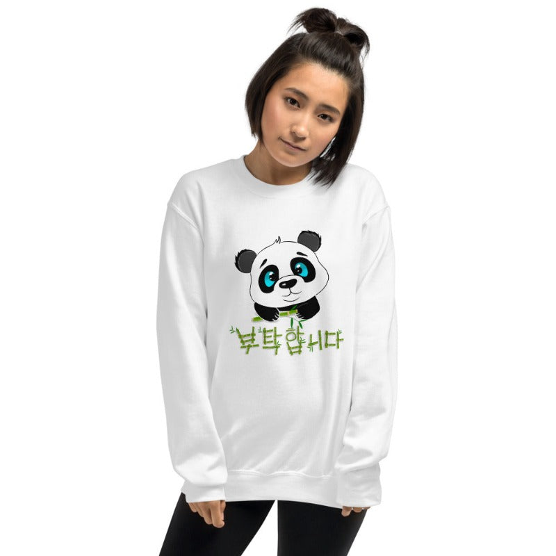 Pull Panda Print Blanc
