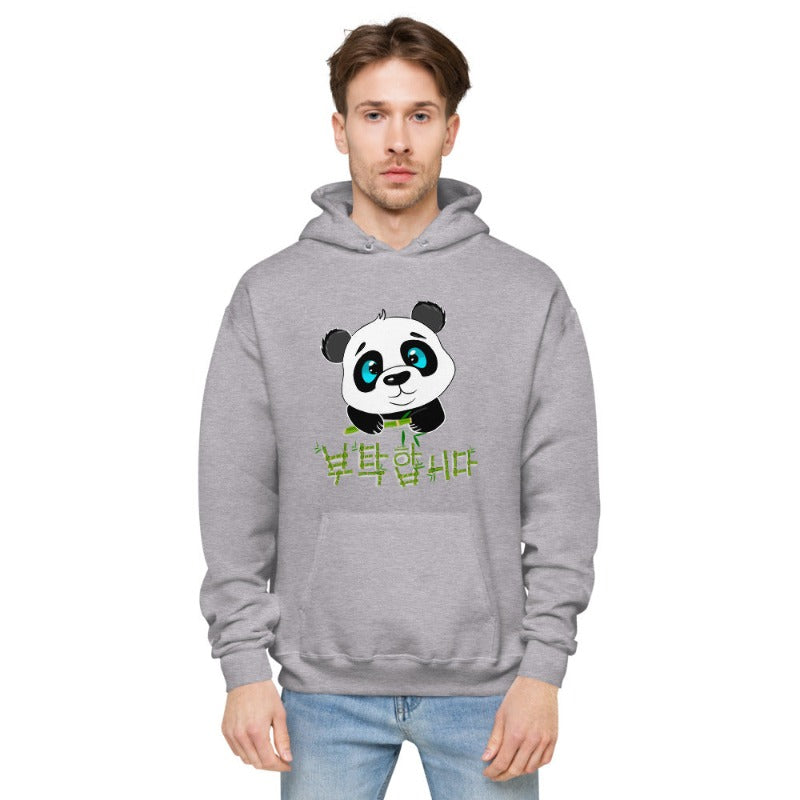 Sweat Panda Print Acier Clair