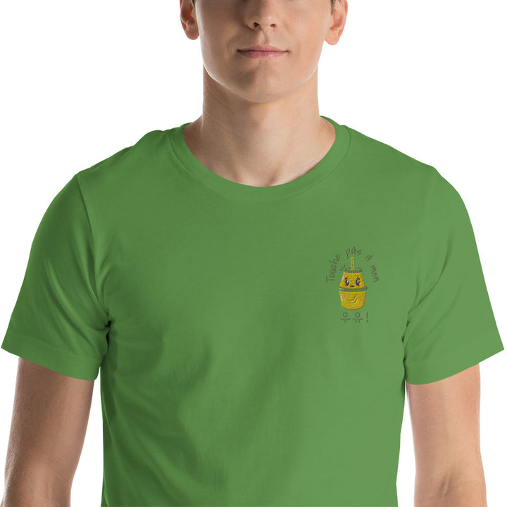 T Shirt Vert Gazon Lait Coréen Brodé