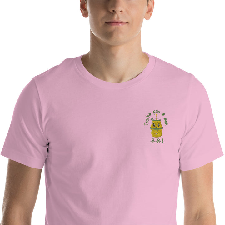 T Shirt Lilas Lait Coréen Brodé