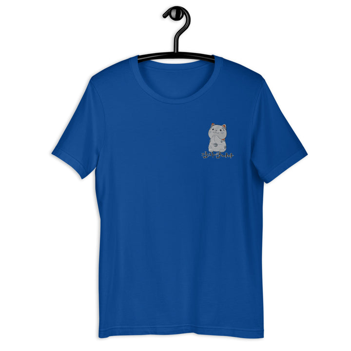 T Shirt Bleu Roi Foncé Brodé Neko